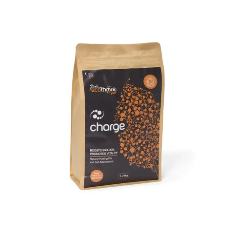 Ecothrive Charge Insect Frass — 1.75kg kraft bag with black and orange Ecothrive Charge graphic
