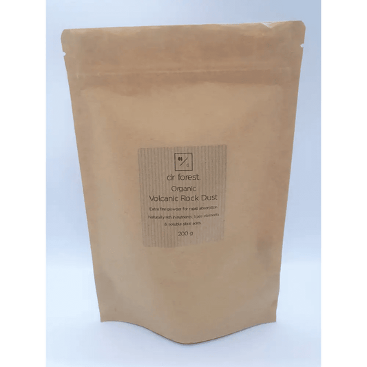Volcanic Rock Dust — 200g kraft resealable pouch with dr forest label, Extra fine powder
