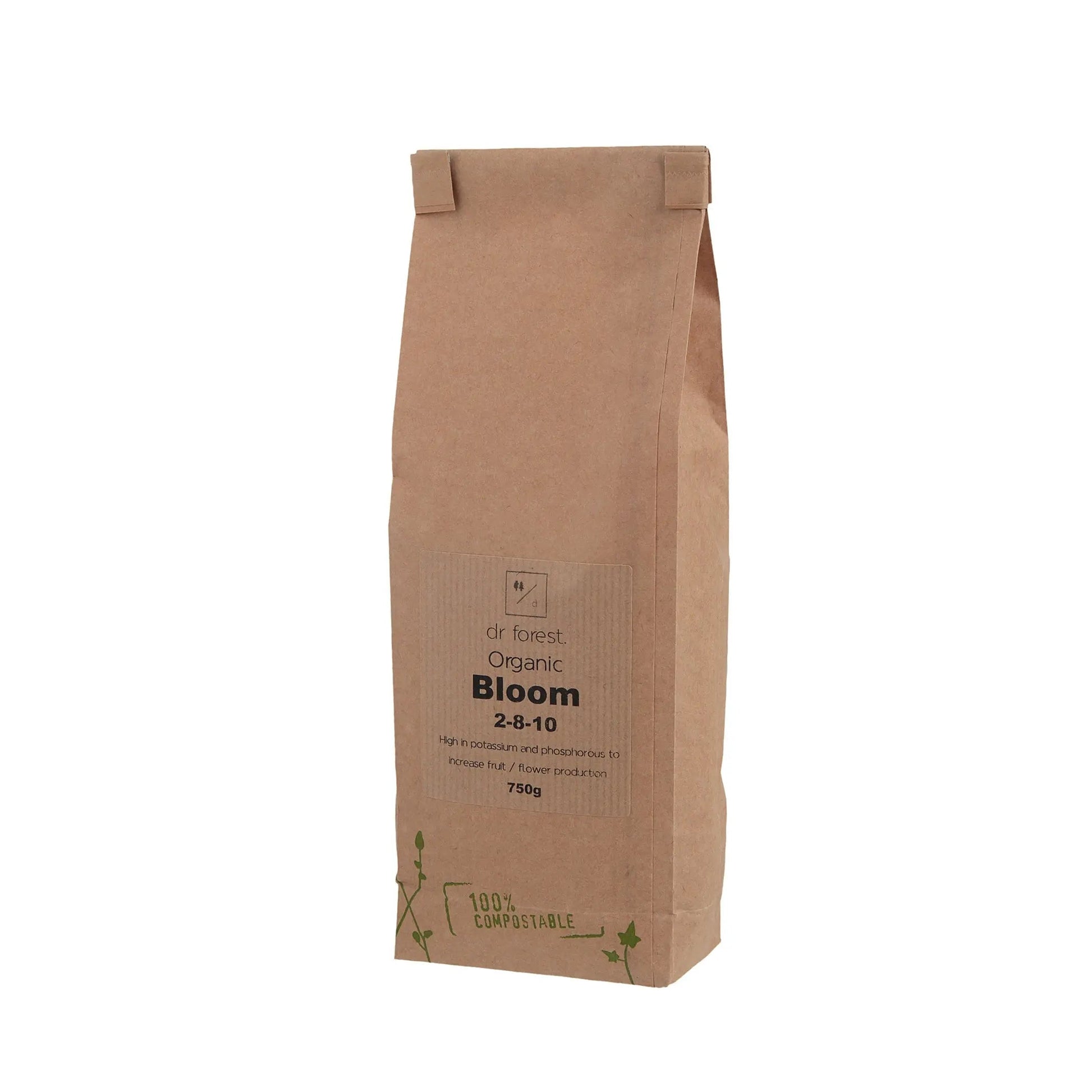 Organic Bloom 2-8-10 Fertiliser with Seaweed & Humic Acid Dr Forest