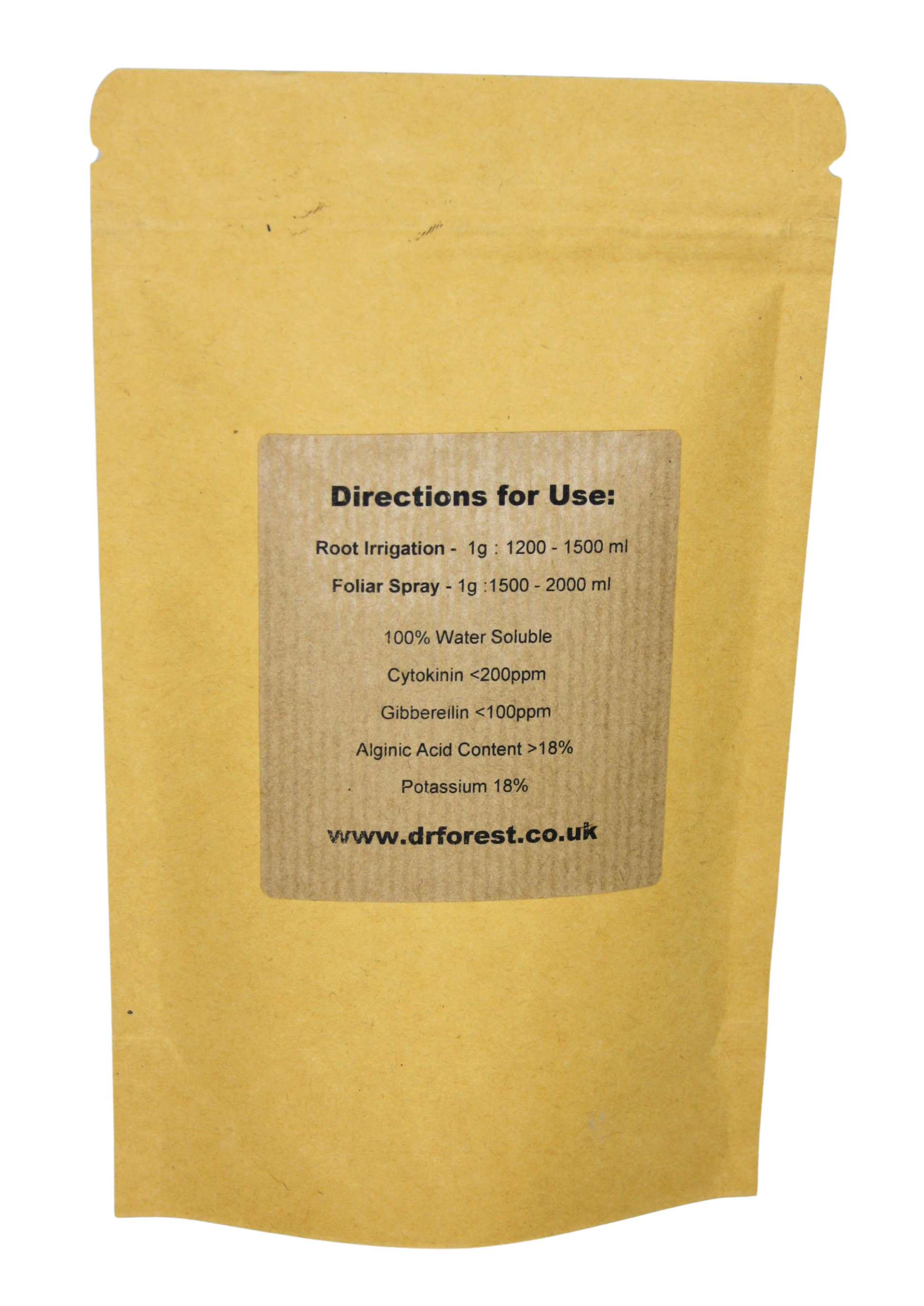 Soluble Seaweed Fertiliser derived from Kelp 0-0-18. OMRI Organic - Dr Forest