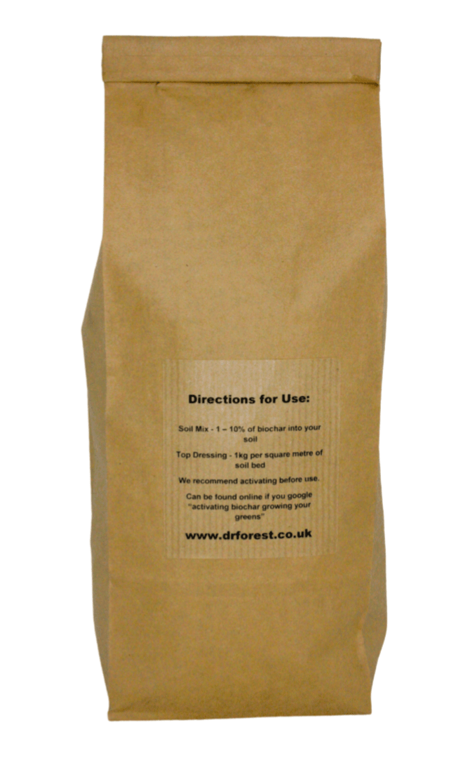 Raw Wood Biochar by Dr Forest. Made in the UK.