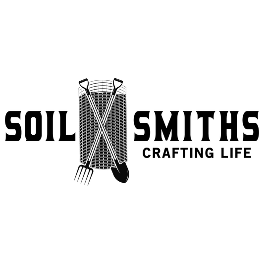 Soil Smiths Living Feed — Soil Smiths Crafting Life logo with crossed fork and spade graphic