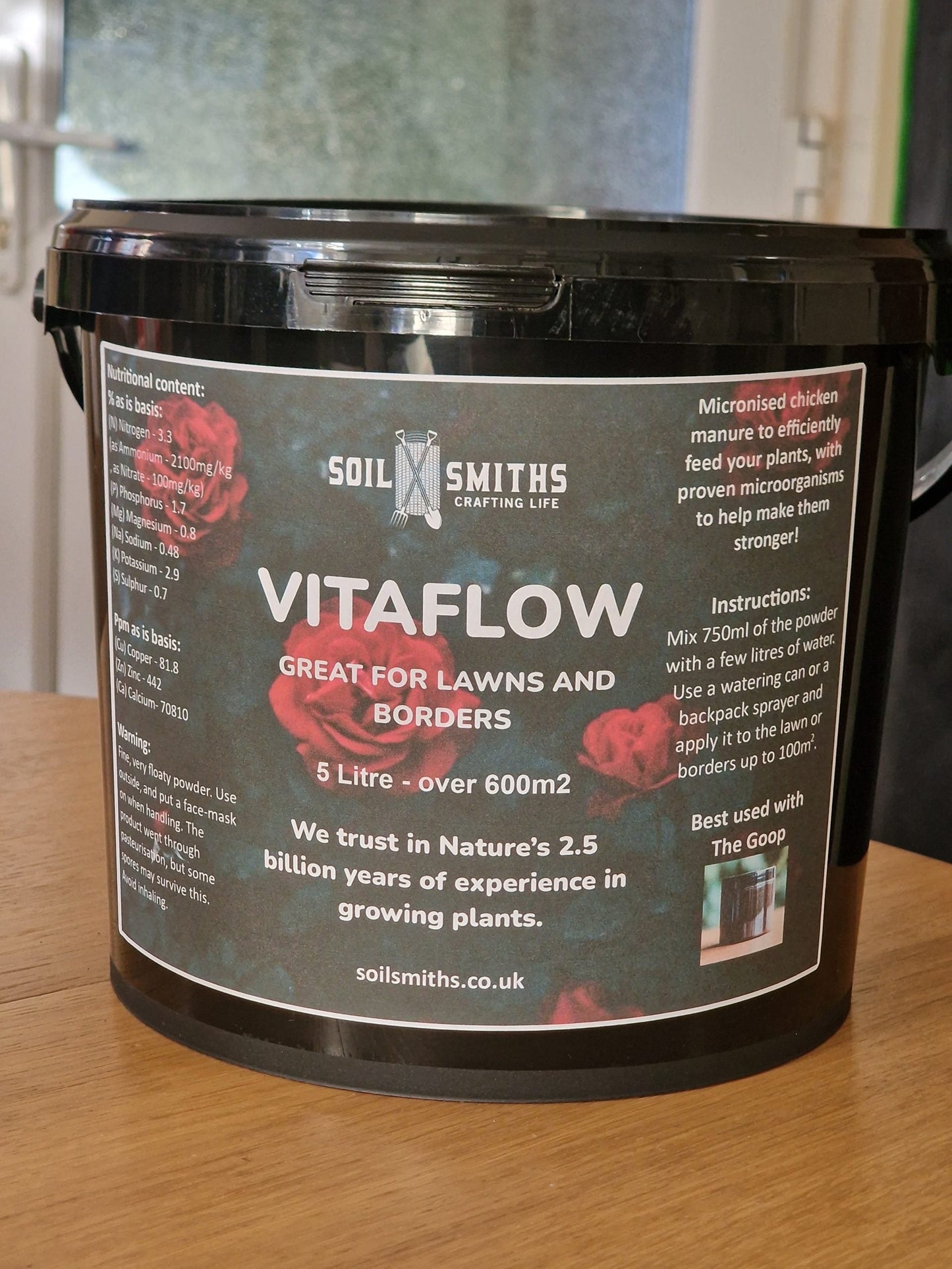 Soil Smith's "Vitaflow". Micronised Chicken Manure with Beneficial Microbes Soil Smiths
