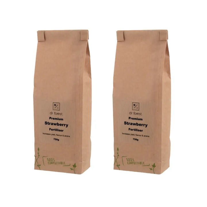 Two Dr Forest Organic Phosphorous Fertiliser 750g kraft paper bags, 100% Compostable — individual fertilisers range