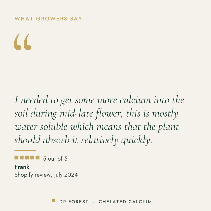 Customer review of Dr Forest Amino Chelated Calcium (Cal-Mino), 5 out of 5: I needed to get some more calcium into the soil…