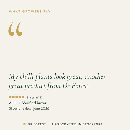 Customer review of Dr Forest Chilli & Pepper Fertiliser 3-3.5-7, 5 out of 5: My chilli plants look great, another great…