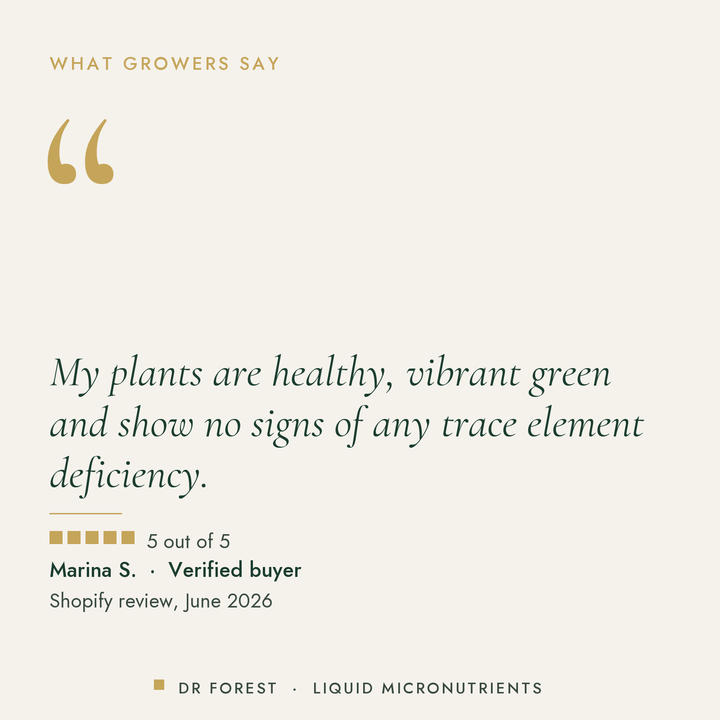 Customer review of Dr Forest Liquid Micronutrients Micro-7, 5 out of 5: My plants are healthy, vibrant green and show no…