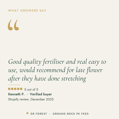 Customer review of Dr Forest PK Fertiliser 0-5-5 + Calcium, 5 out of 5: Good quality fertiliser and real easy to use, would…