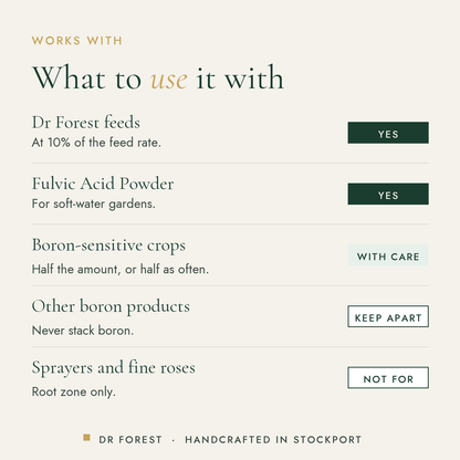 What Dr Forest Cal-Mag powdered supplement with boron and fulvic acid works with: dr forest feeds, fulvic acid powder