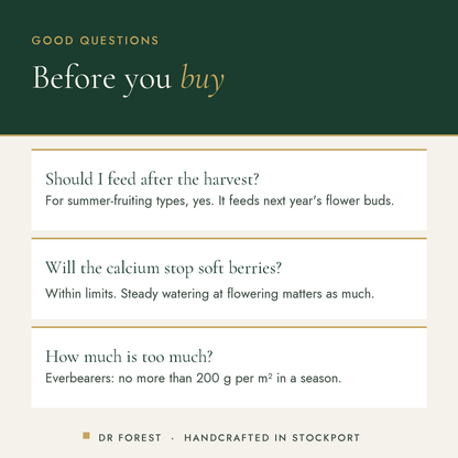 Dr Forest Strawberry Feed 3-2-7 common questions: Should I feed after the harvest? Will the calcium stop soft berries? How…