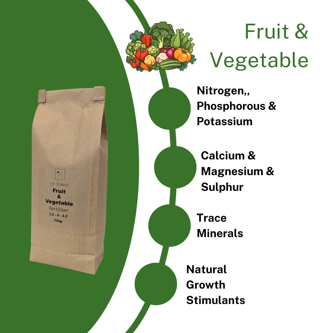 Organic Fruit & Veg Fertiliser - Natural Plant Food for Vegetables, Fruit Trees, and Tomatoes. Made In UK - Dr Forest