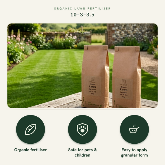 Organic Lawn Fertiliser 10-3-3.5 | High Nitrogen Grass Feed | Dr Forest