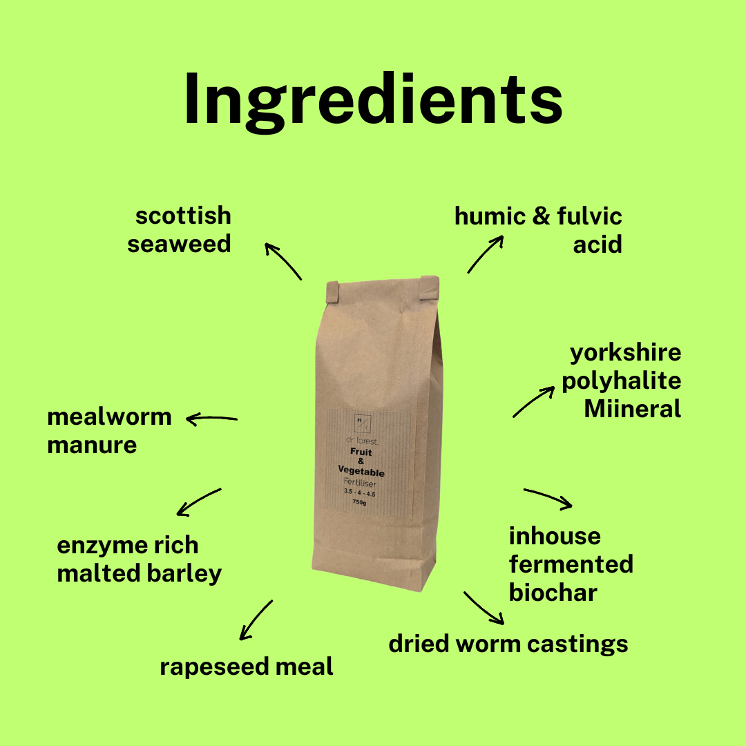 Organic Fruit & Veg Fertiliser - Natural Plant Food for Vegetables, Fruit Trees, and Tomatoes. Made In UK - Dr Forest