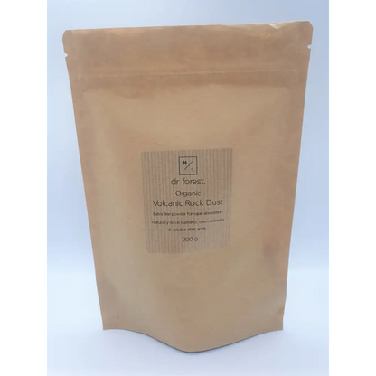 Volcanic Rock Dust — 200g kraft resealable pouch with dr forest label, Extra fine powder