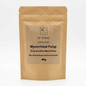 Mycorrhizal Fungi Powder — 40g kraft pouch with dr forest Organic Mycorrhizal Fungi Endo and Ecto label