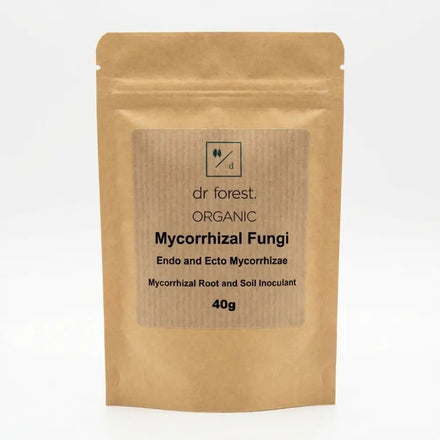 Mycorrhizal Fungi Powder — 40g kraft pouch with dr forest Organic Mycorrhizal Fungi Endo and Ecto label