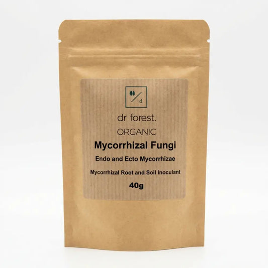 Mycorrhizal Fungi Powder — 40g kraft pouch with dr forest Organic Mycorrhizal Fungi Endo and Ecto label