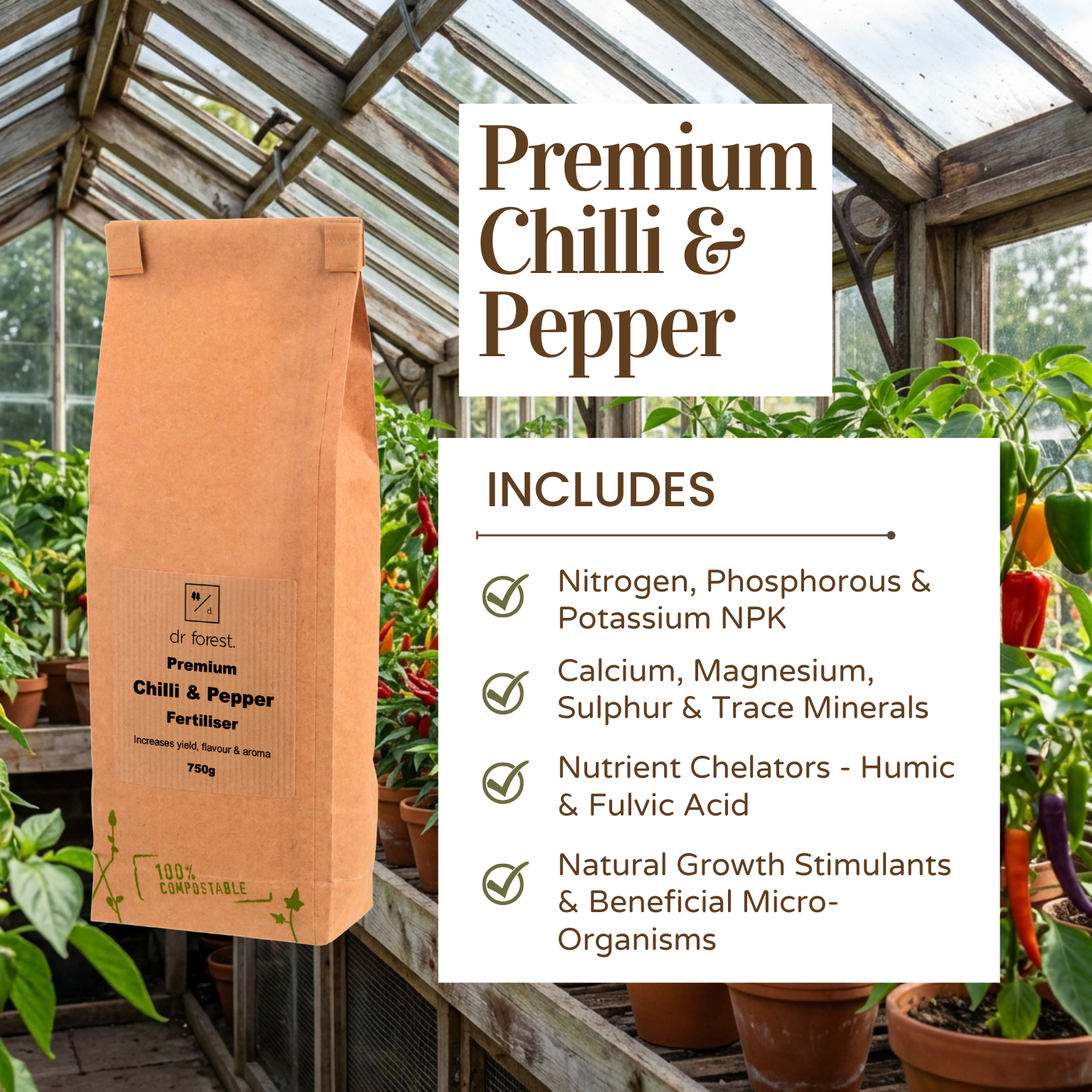 *New* Premium Chilli & Pepper Fertiliser | Slow Release Natural Plant Food | High Flavour & Aroma by Dr Forest Dr Forest