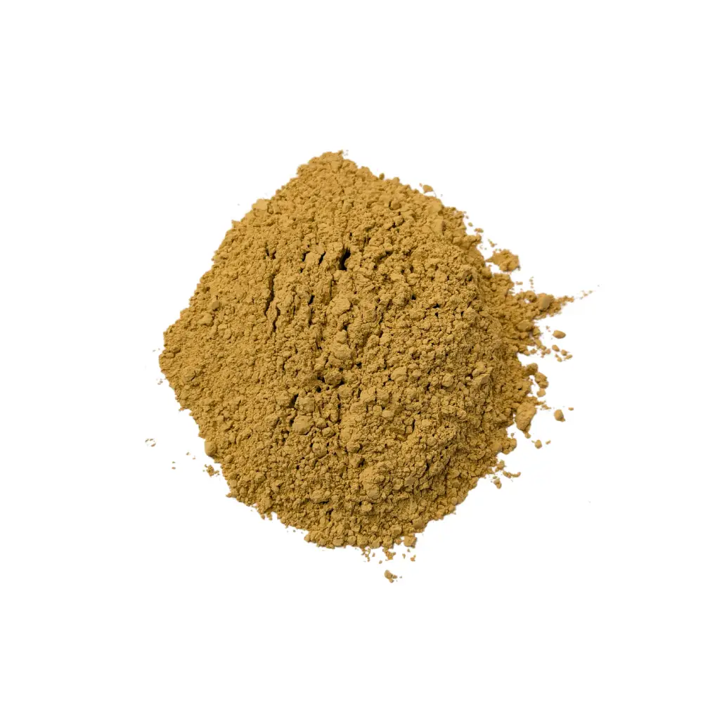 Rock Phosphate Fertiliser — pile of fine ochre-tan rock phosphate powder