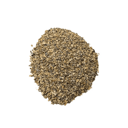 Organic Sea Shell Meal — pile of coarse cream and dark shell chips