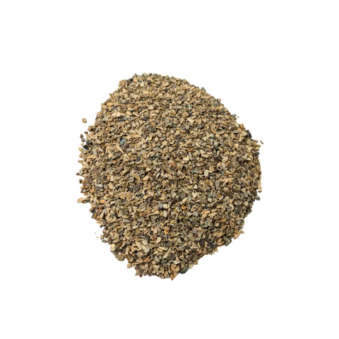 Organic Sea Shell Meal — pile of coarse cream and dark shell chips