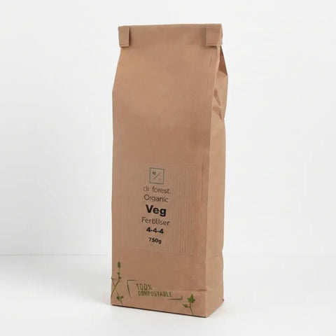 Organic Veg Stage Fertiliser — 750g kraft paper bag with dr forest Organic Veg Fertiliser 4-4-4 label