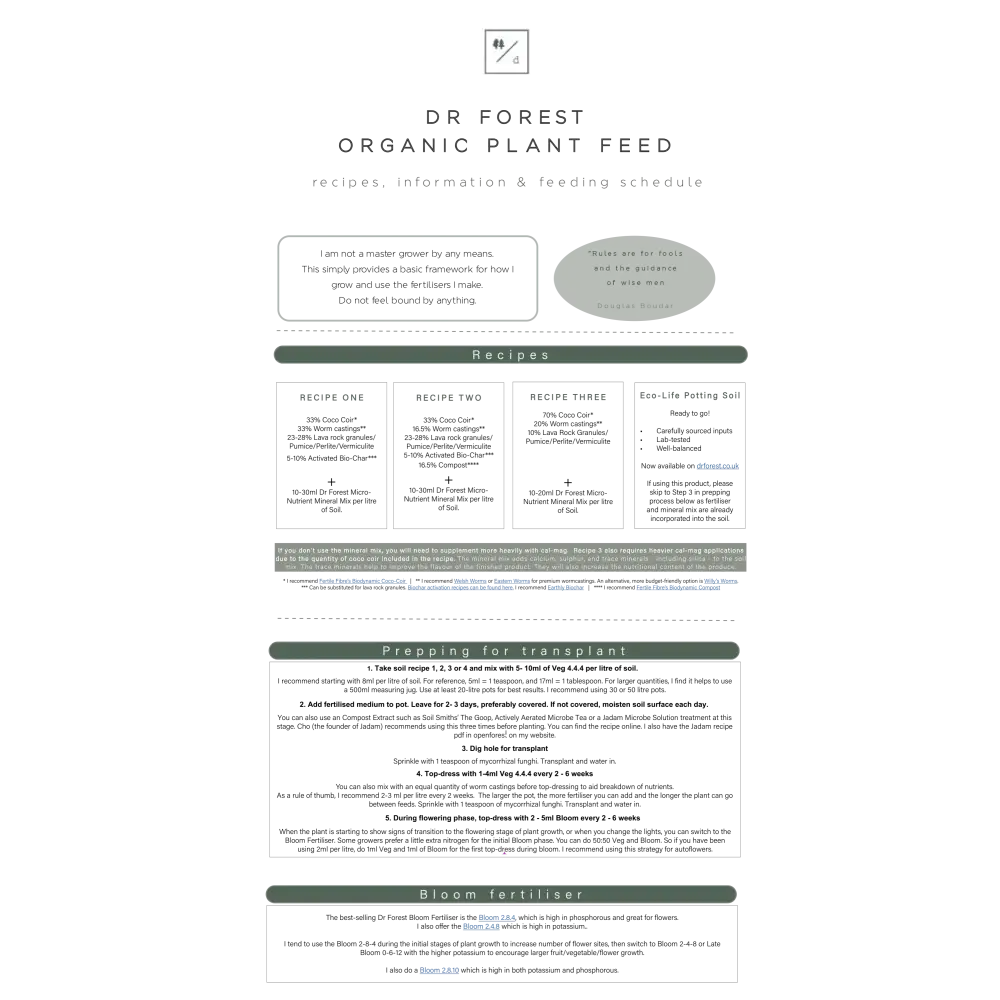 Organic VEG Fertiliser 4-4-4 | For vegetative growth by Dr Forest Dr Forest