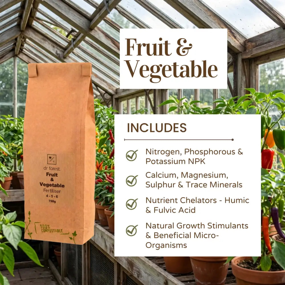 Premium Fruit & Vegetable Fertiliser | Slow-Release Natural Plant Food | Made with Organic Ingredients Dr Forest