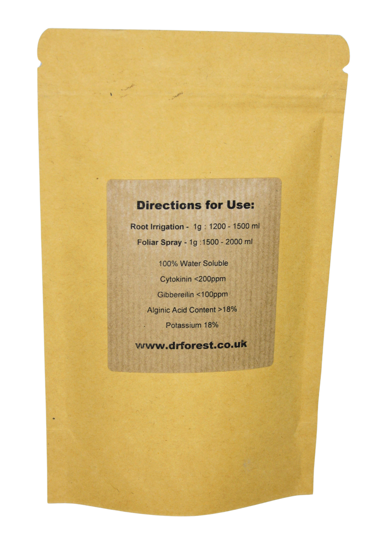 Soluble Seaweed Fertiliser derived from Kelp 0-0-18. OMRI Organic - Dr Forest