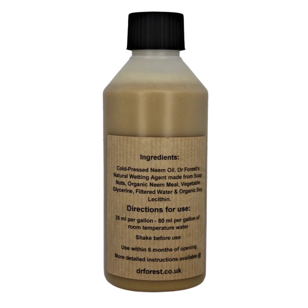 Easy Neem Oil. Pre blended with Wetting Agent for easy application. Dr Forest